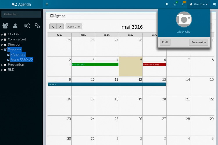 Application web | Calendrier et gestion du personnel